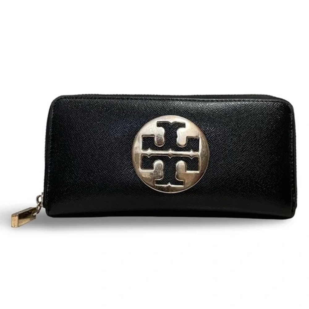 Tory Burch Black Crackle Wallet